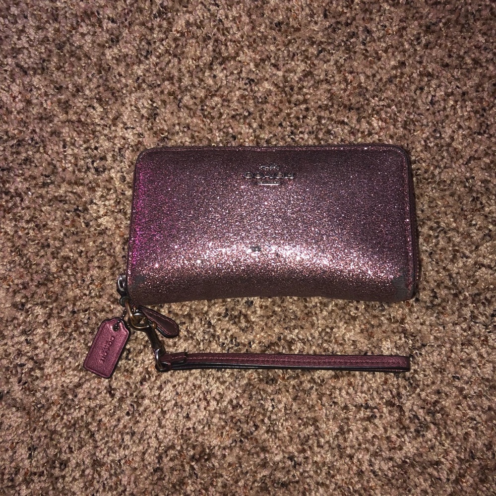 Sparkly coach wristlet